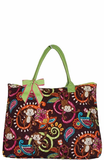 Large Quilted Tote Bag-MON3907/LIME